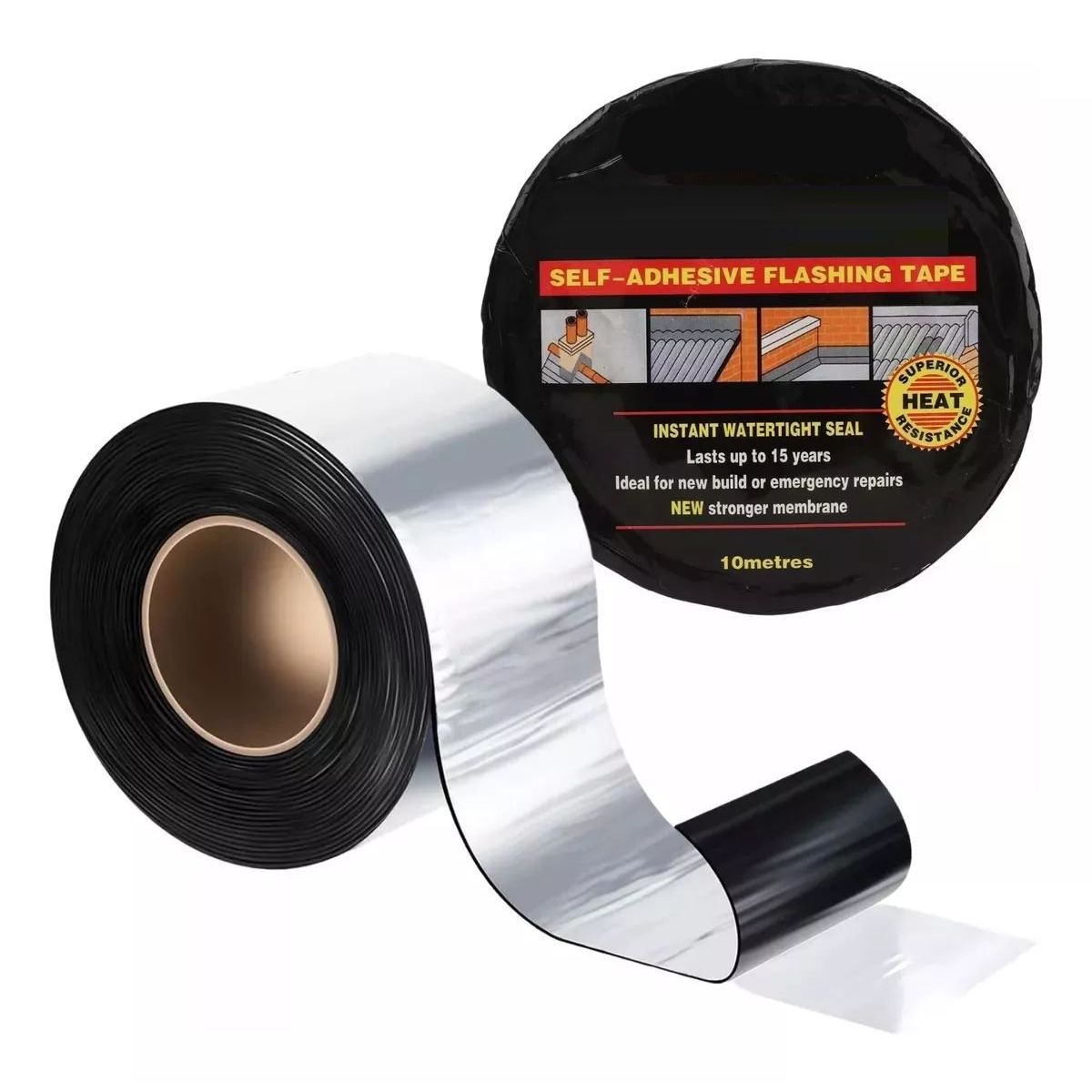 KUANGYE - Cinta Sellador Techo Impermeable Aluminio Asfalto Betún 10m