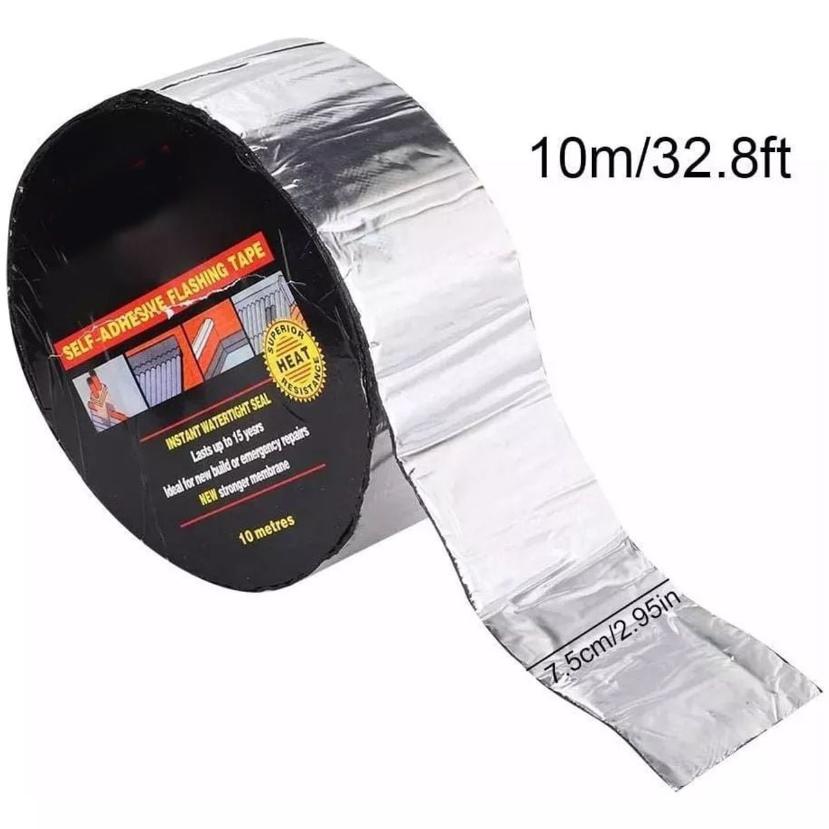 KUANGYE - Cinta Sellador Techo Impermeable Aluminio Asfalto Betún 10m