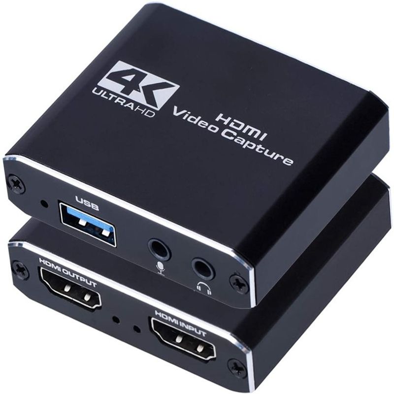 KUANGYE - Capturadora Video Hdmi 4k 1080p Usb 3.0 Loop Bucle + Mic In