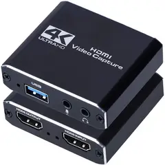 KUANGYE - Capturadora Video Hdmi 4k 1080p Usb 3.0 Loop Bucle + Mic In