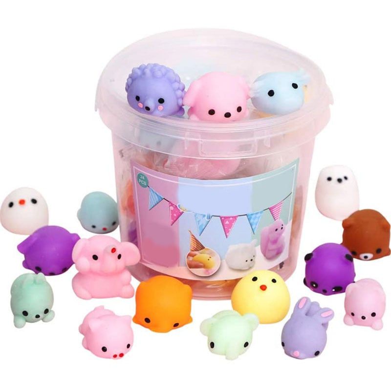 KUANGYE - Pack Balde 36 Unidades Squishys Antiestress Juguete Surtidos