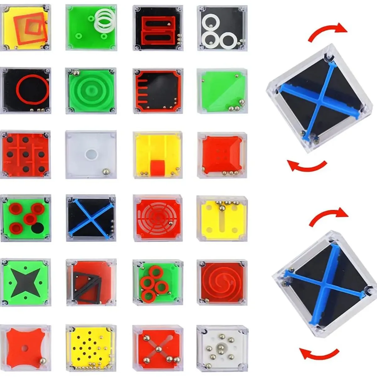 KUANGYE - 12 Cubos Juego Ingenio Y Habilidad Mental, Mini Cubos Iq