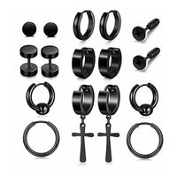 Pack 8 Pares Aretes Hombre Con Piercing, Arracadas Hombre