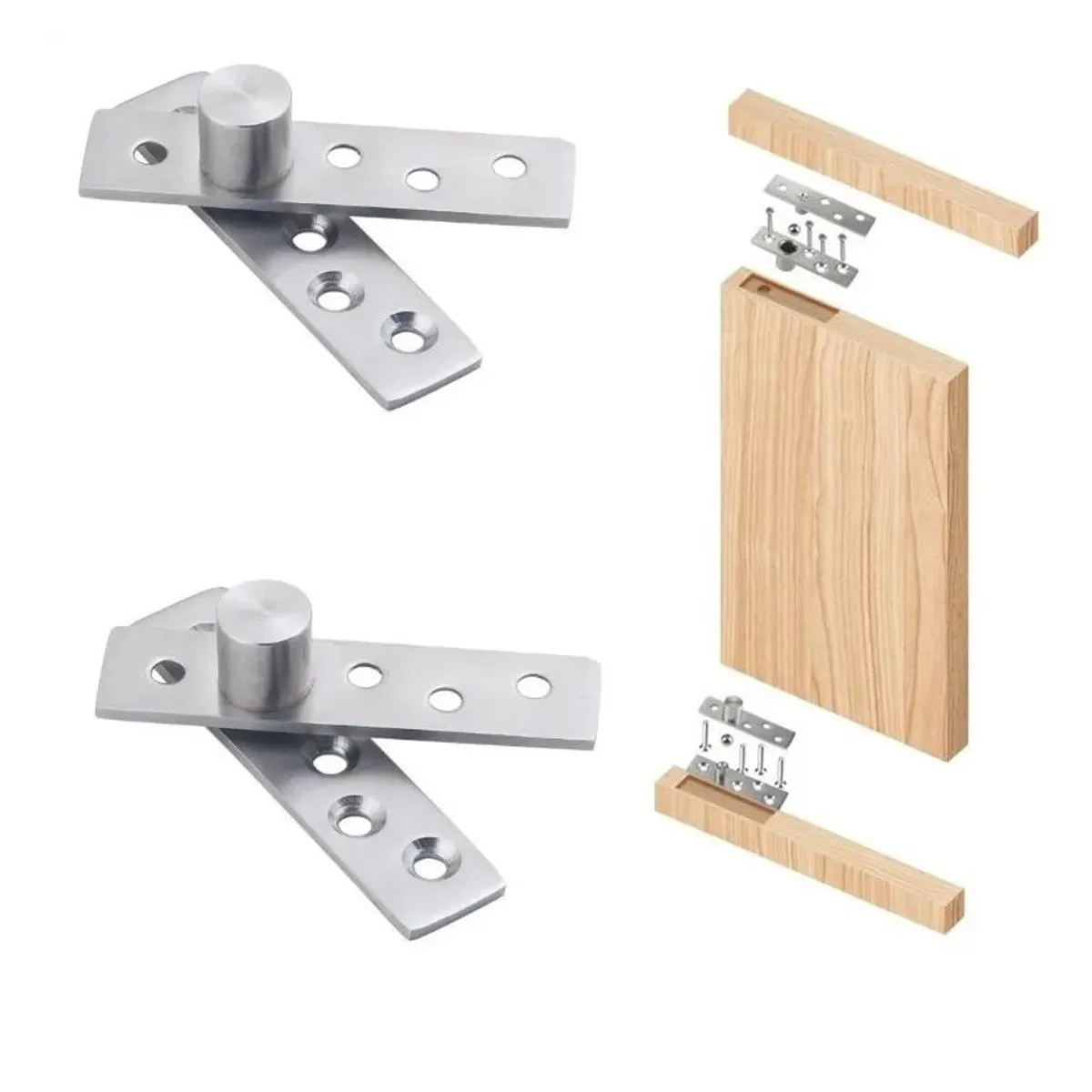 KUANGYE - Bisagra Puerta Pivote Oculta Giratoria Inox 160 Kilos