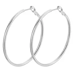 KUANGYE - Aros Argolla Bañado en plata Pendientes De Aro 50 Mm