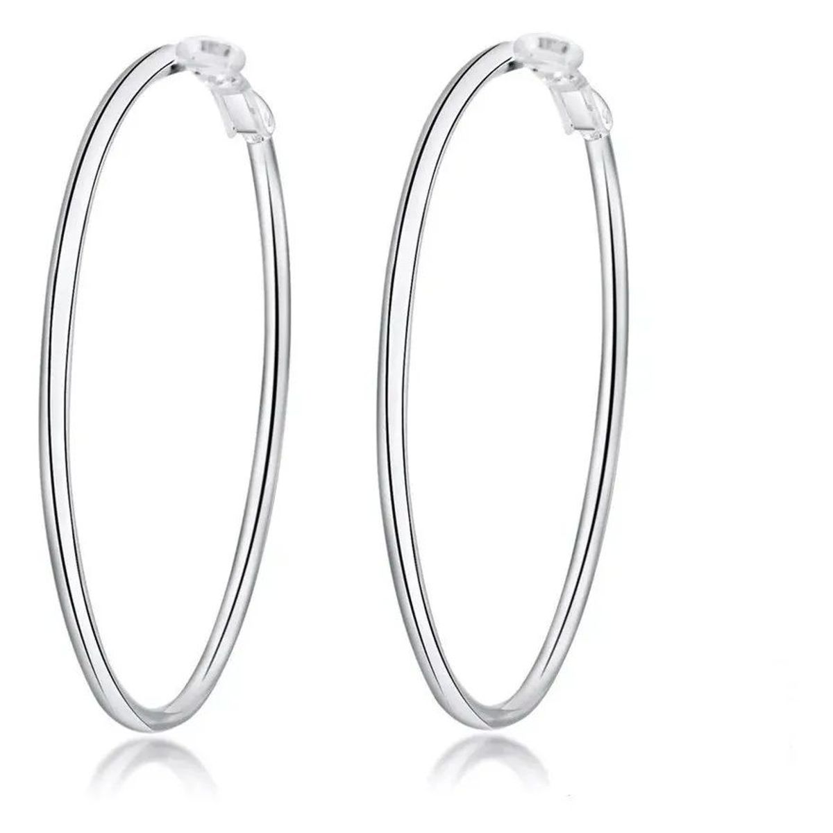 KUANGYE - Aros Argolla Bañado en plata Pendientes De Aro 50 Mm