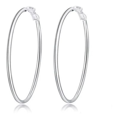 Imagen 2 del producto Aros Argolla Bañado en plata Pendientes De Aro 50 Mm