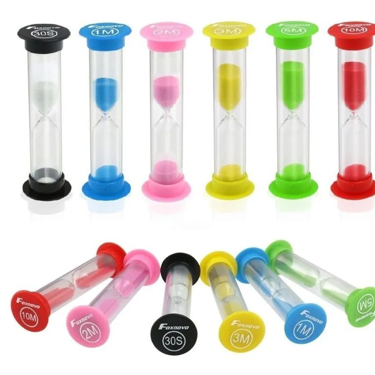 KUANGYE - Relojes De Arena Juegos Cocina 6 Tiempos 30s 1 2 3 5 10 Mins