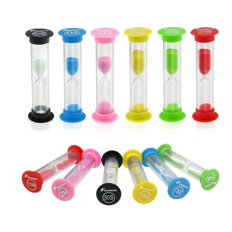 KUANGYE - Relojes De Arena Juegos Cocina 6 Tiempos 30s 1 2 3 5 10 Mins