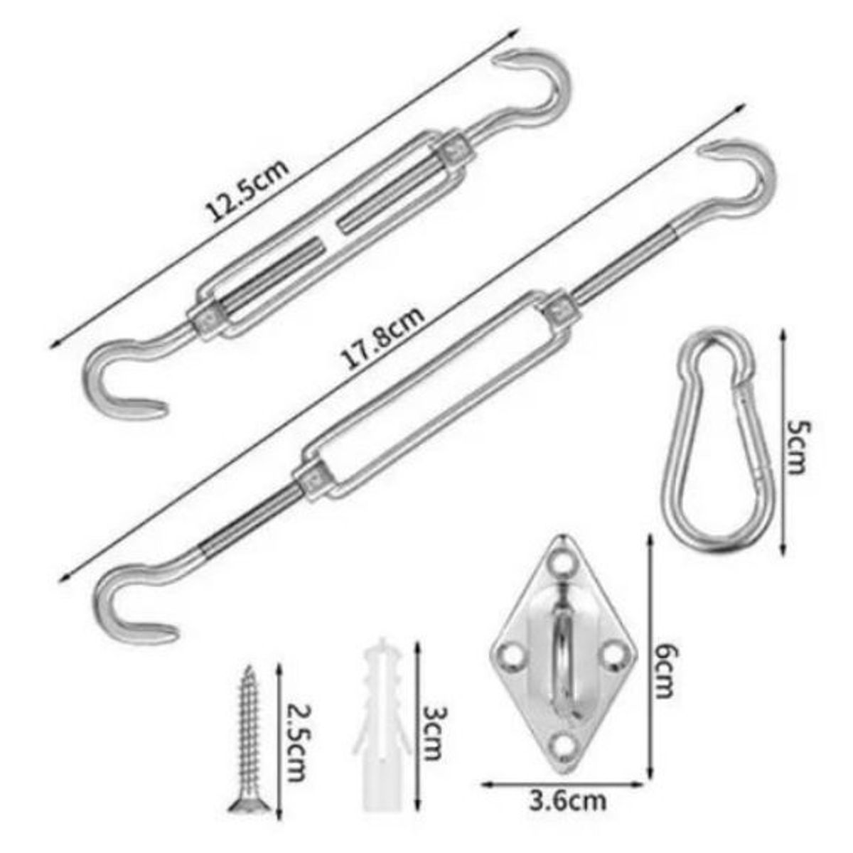 KUANGYE - Kit Anclaje Herraje Toldo Vela