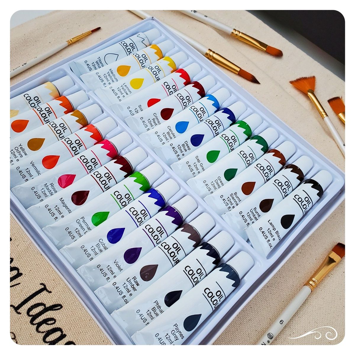 CELEBRA IDEAS - Set de Arte pintura óleos Kit de Arte 45 piezas 24 Colores