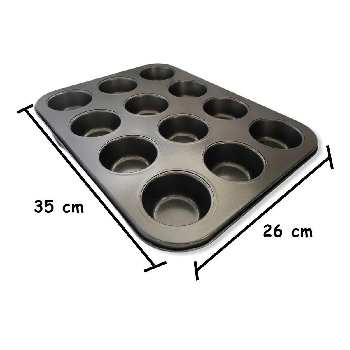 GENERICO - Molde Metal Para Cupcake Muffins Economico 12 Und