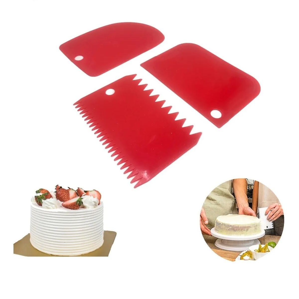 GENERICO - Kit Reposteria 3 Paleta Decoracion Torta Espatula Cumpleaños