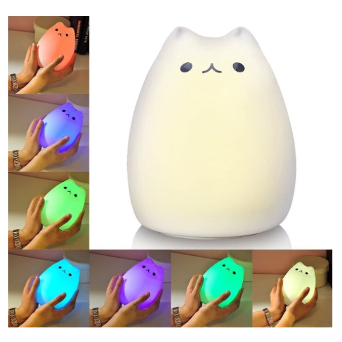 GENERICO - Lámpara Gato Portátil Led Silicona Suave Touch