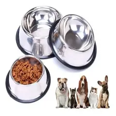 GENERICO - Plato Acero Inoxidable Perros Gatos Mascota 20cm / 262108