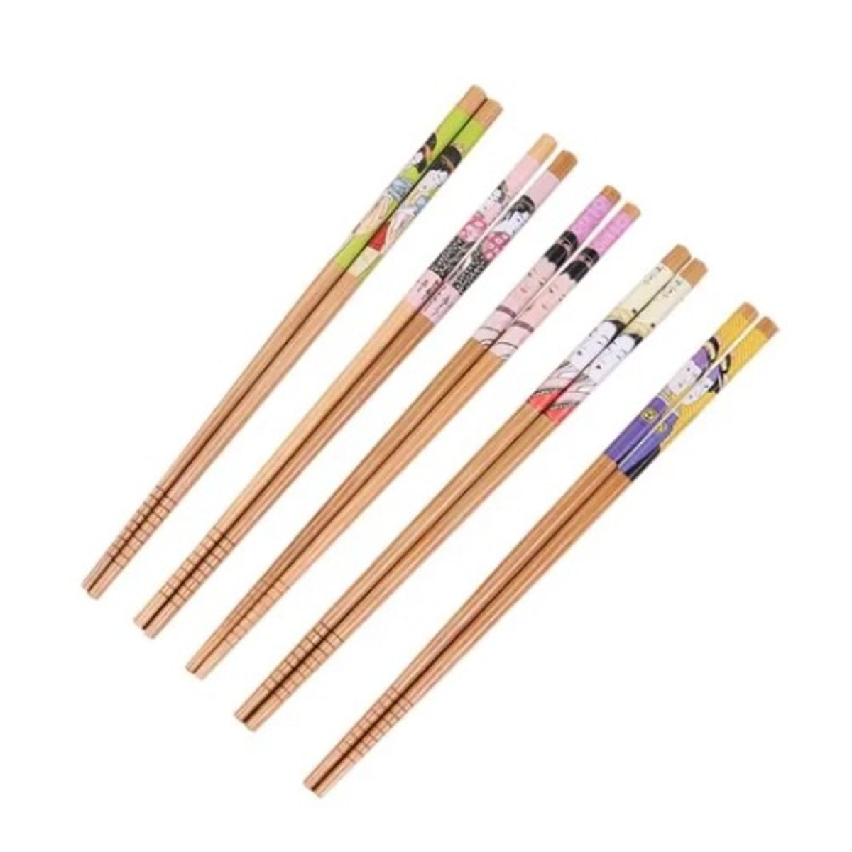 GENERICO - Palillos Orientales De Bambú Reutilizables. Pack De 5 Pares