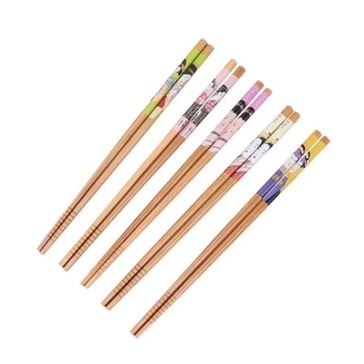 GENERICO - Palillos Orientales De Bambú Reutilizables. Pack De 5 Pares