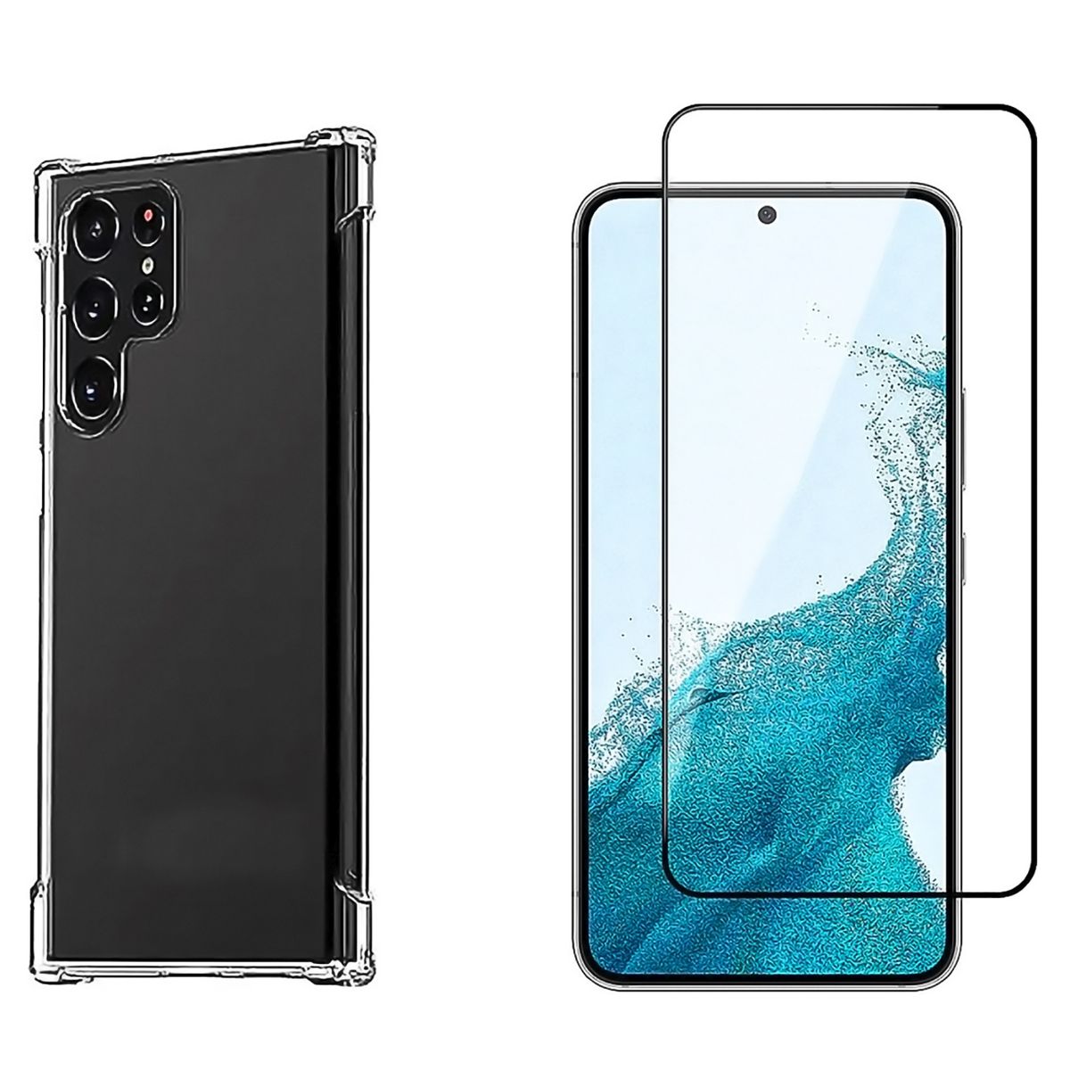 GENERICO - Carcasa Para Samsung S22 Ultra Y Protector Pantall Mica Full