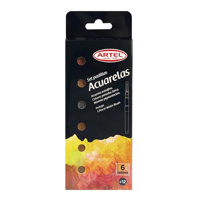 ARTEL - Estuche acuarela 6 colores Tierra Metálicos