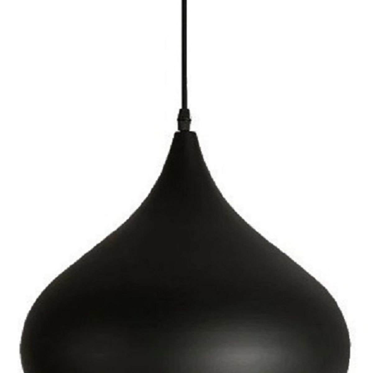 GENERICO - Lampara Techo Campana 30cm Diametro Negra Interior Blanco