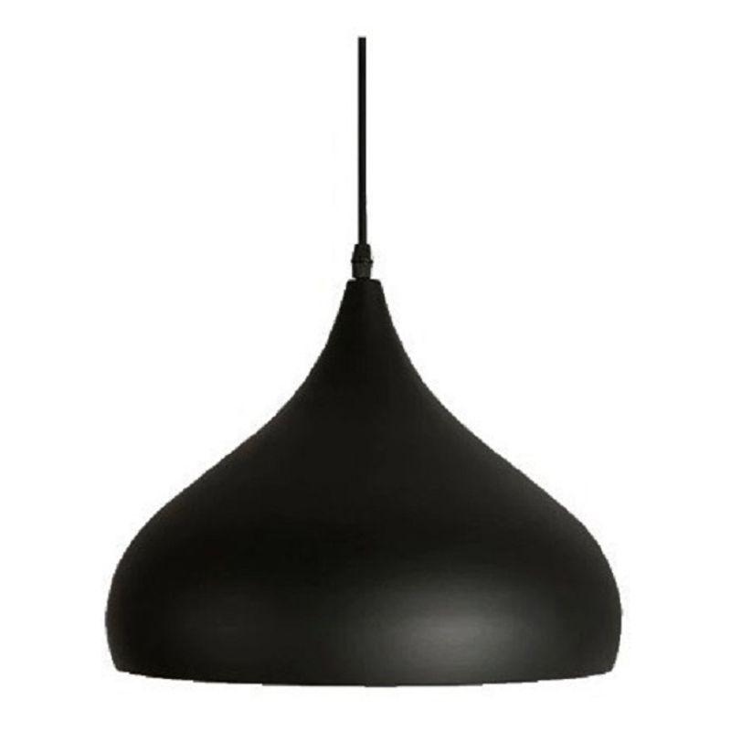GENERICO - Lampara Techo Campana 30cm Diametro Negra Interior Blanco
