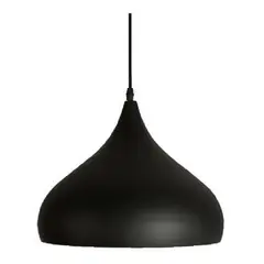 GENERICO - Lampara Techo Campana 30cm Diametro Negra Interior Blanco