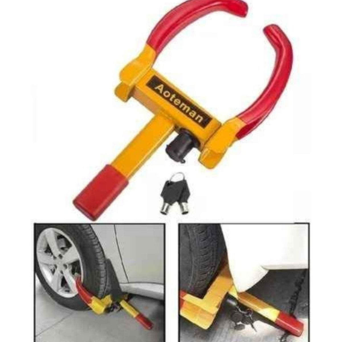 GENERICO - traba rueda pitbull para autos- camioneta y camiones