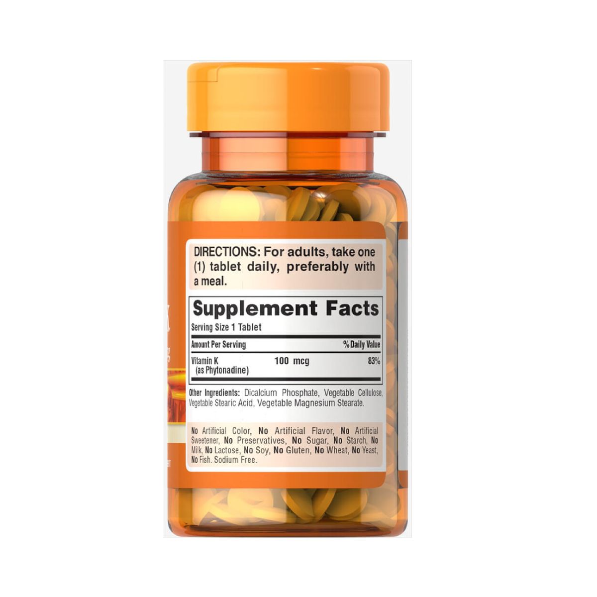 PURITANS PRIDE - Vitamina K 100mcg 100 Vegana Tabletas