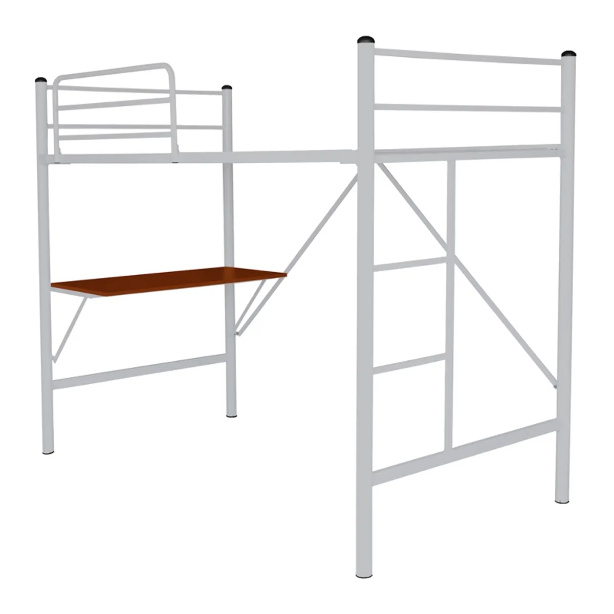 FUTONES Y MUEBLES - Cama Alta 1.5 Plaza Con Escritorio