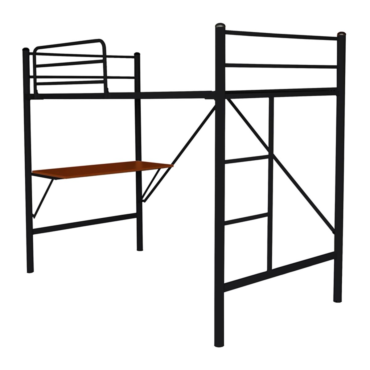 FUTONES Y MUEBLES - Cama Alta 1.5 Plaza Con Escritorio.