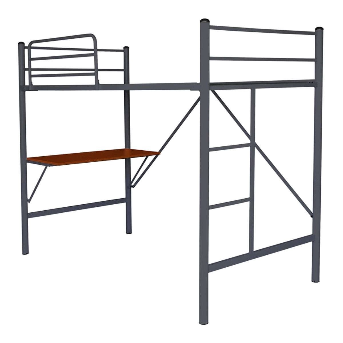 FUTONES Y MUEBLES - Cama Alta 1.5 Plaza Con Escritorio