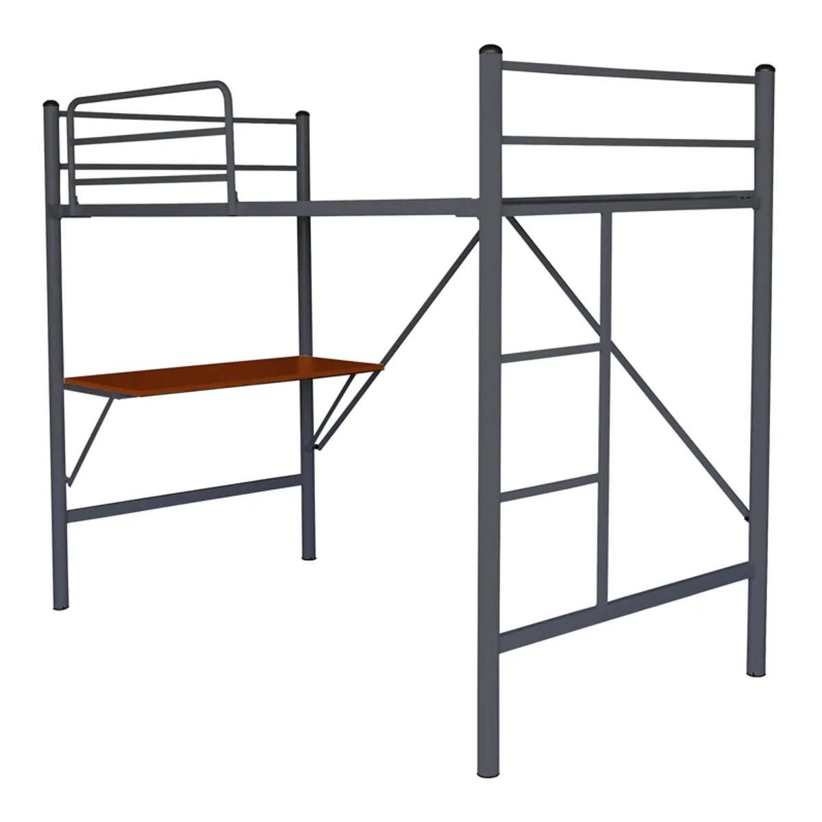 FUTONES Y MUEBLES - Cama Alta 1 Plaza Con Escritorio