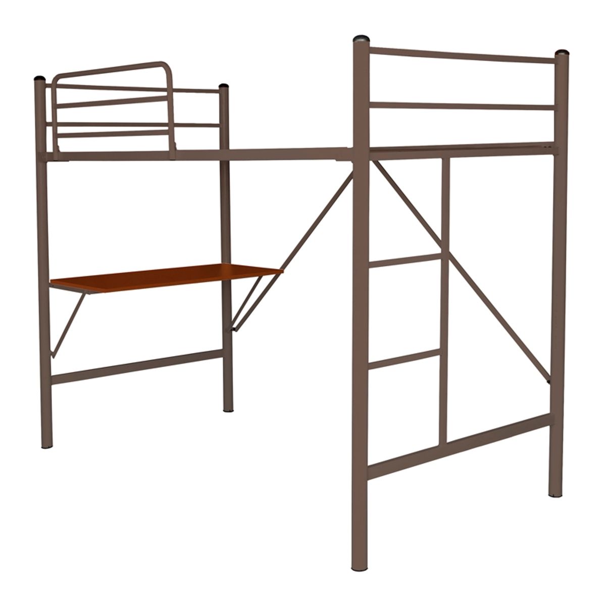 FUTONES Y MUEBLES - Cama Alta 1.5 Plaza Con Escritorio.