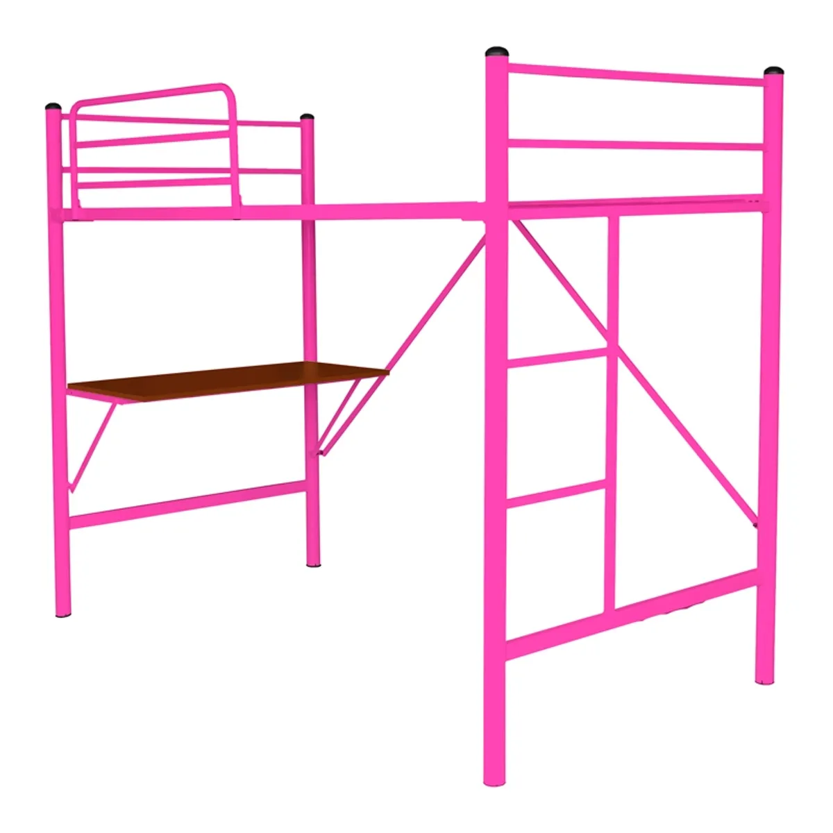 FUTONES Y MUEBLES - Cama Alta 1.5 Plaza Con Escritorio.