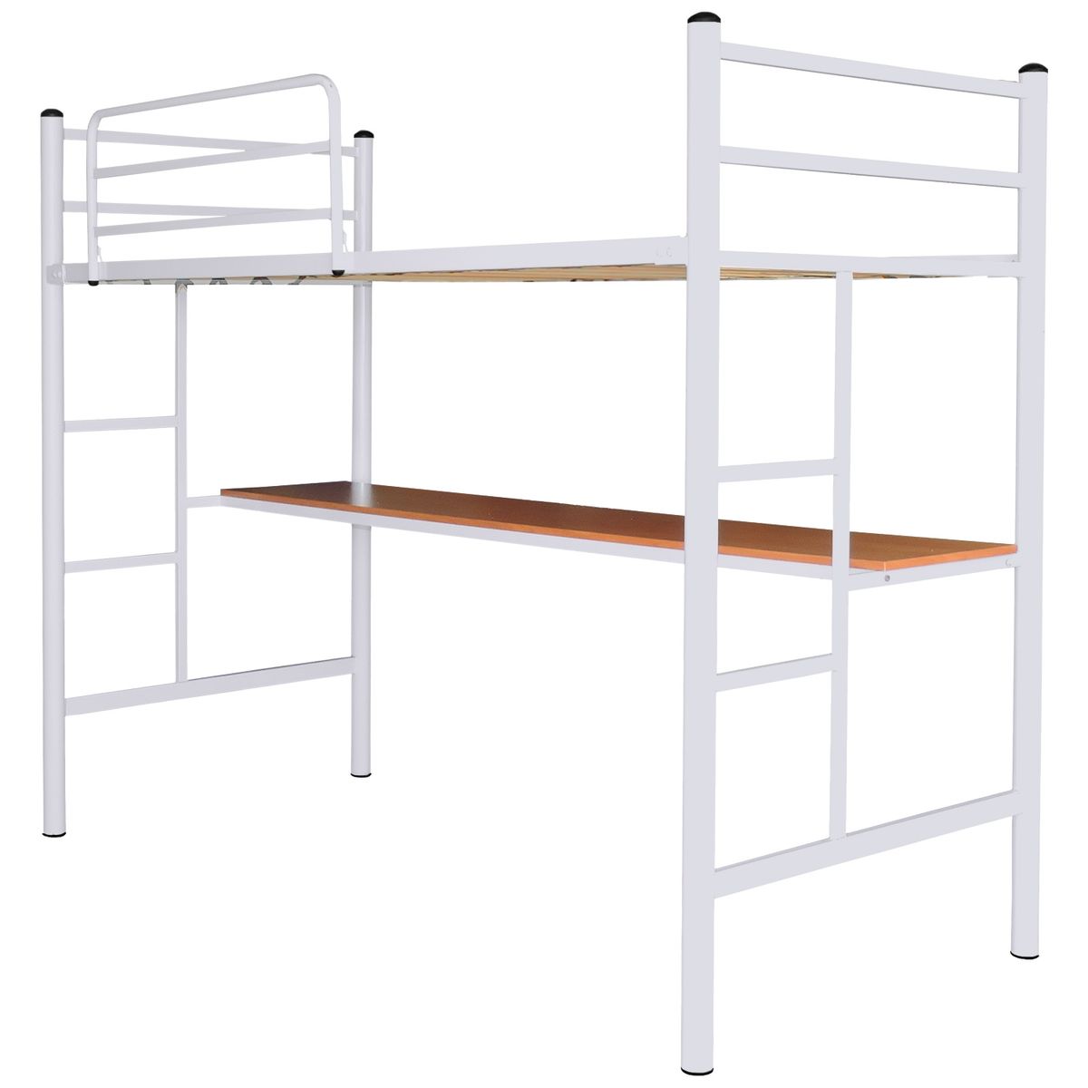 FUTONES Y MUEBLES - Cama Alta 1 Plaza Con Escritorio.