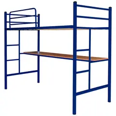 FUTONES Y MUEBLES - Cama Alta 1 Plaza Con Escritorio.