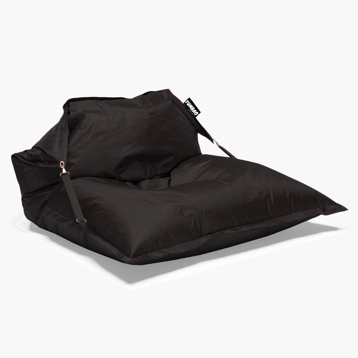 TUMBAO - Puffs Correa Negro de 180 X 140, para Casa y Jardín