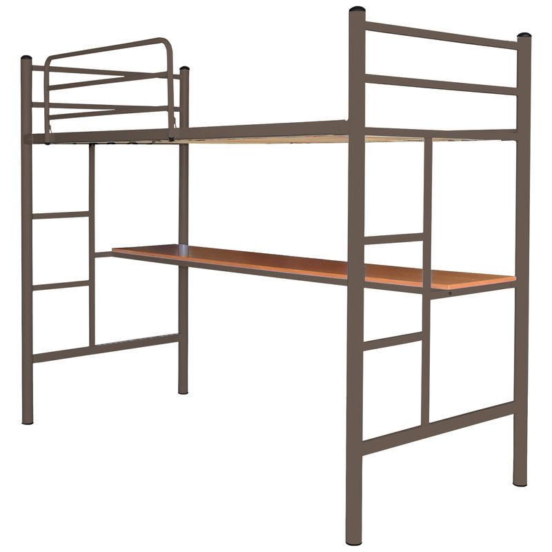 FUTONES Y MUEBLES - Cama Alta 1 Plaza Con Escritorio.