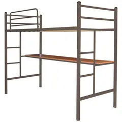 FUTONES Y MUEBLES - Cama Alta 1 Plaza Con Escritorio.