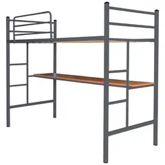 FUTONES Y MUEBLES - Cama Alta 1 Plaza Con Escritorio.