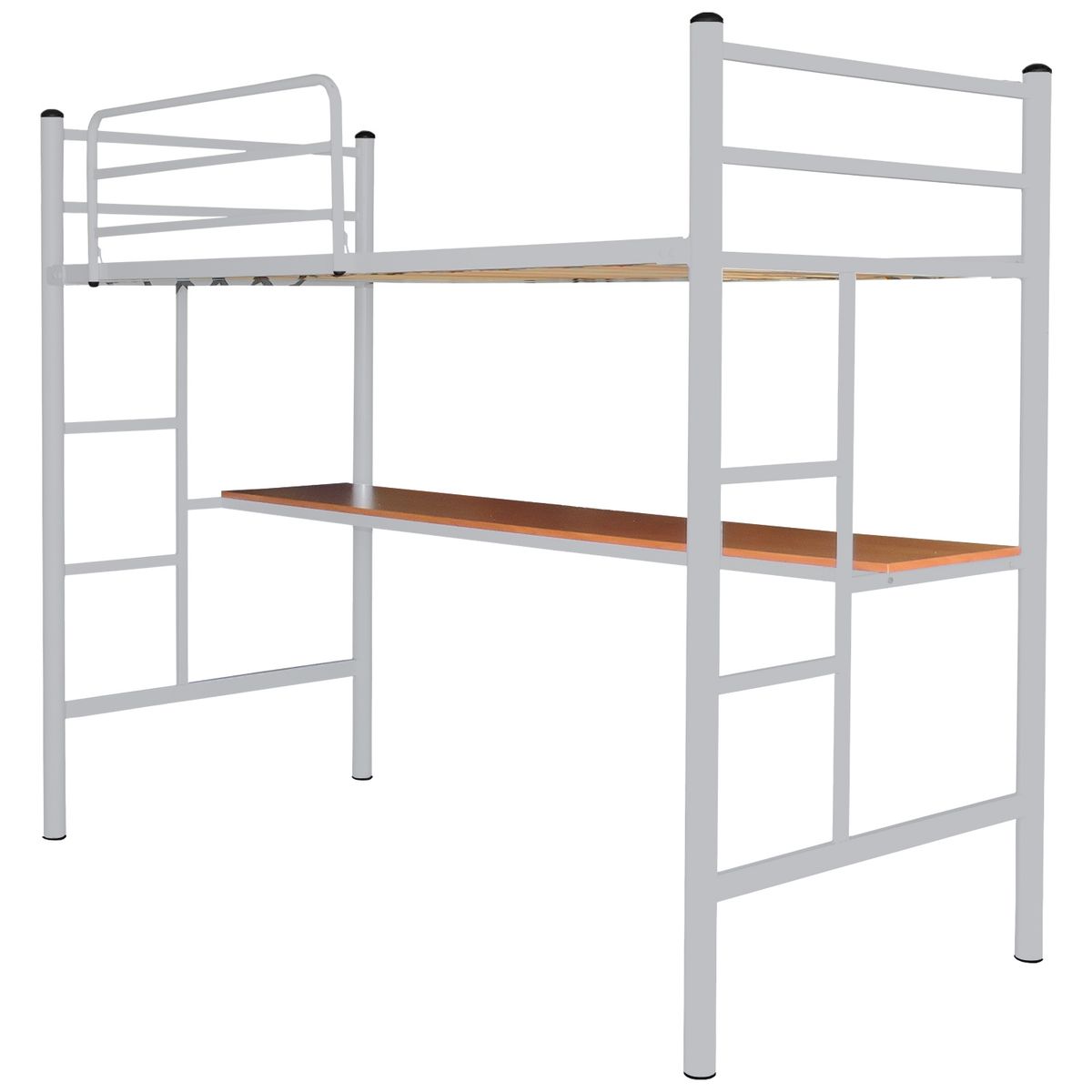 FUTONES Y MUEBLES - Cama Alta 1 Plaza Con Escritorio.