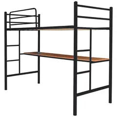 FUTONES Y MUEBLES - Cama Alta 1 Plaza Con Escritorio.