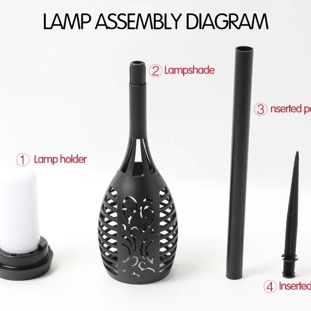 GENERICO - Antorcha Solar Farol Llama Exterior Jardin Terrazas 110 Cm