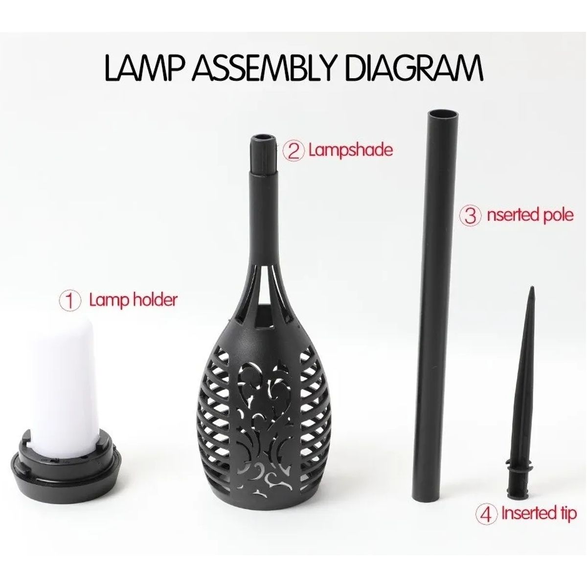 GENERICO - Antorcha Solar Farol Llama Exterior Jardin Terrazas 110 Cm