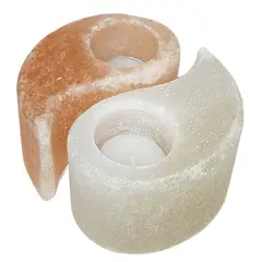 GENERICO - Porta vela de Sal del himalaya Yin Yang