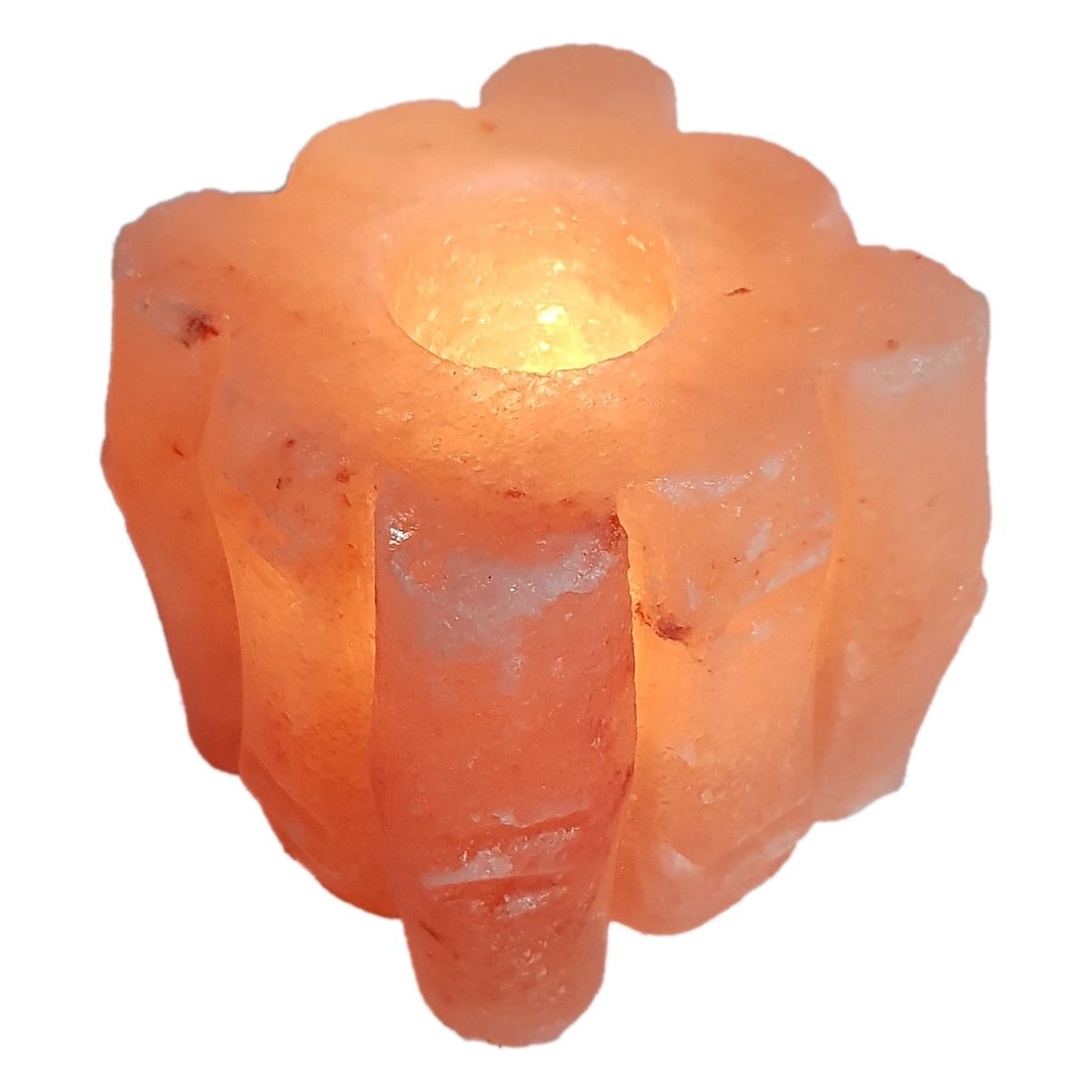 GENERICO - Portavela de Sal del himalaya Bamboo Cuadradro