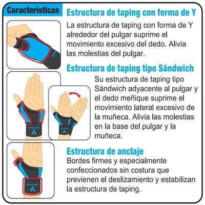 Imagen 2 del producto Thumb Armor Muñequera Para Gamers Talla S-M Neon Blue