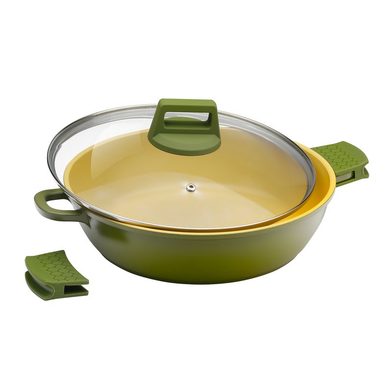 AMERCOOK - Cacerola de Aluminio Fundido 28 cm Olive