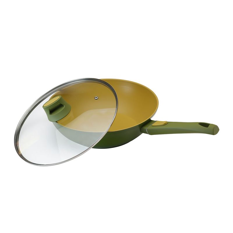 AMERCOOK - Wok de Aluminio Fundido 28 cm Olive