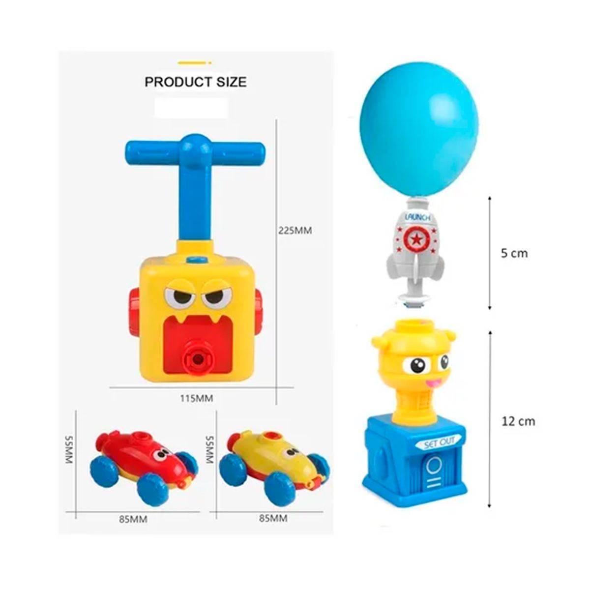 GENERICO - Auto Lanzador De Globo Para Niño Amarillo Monster